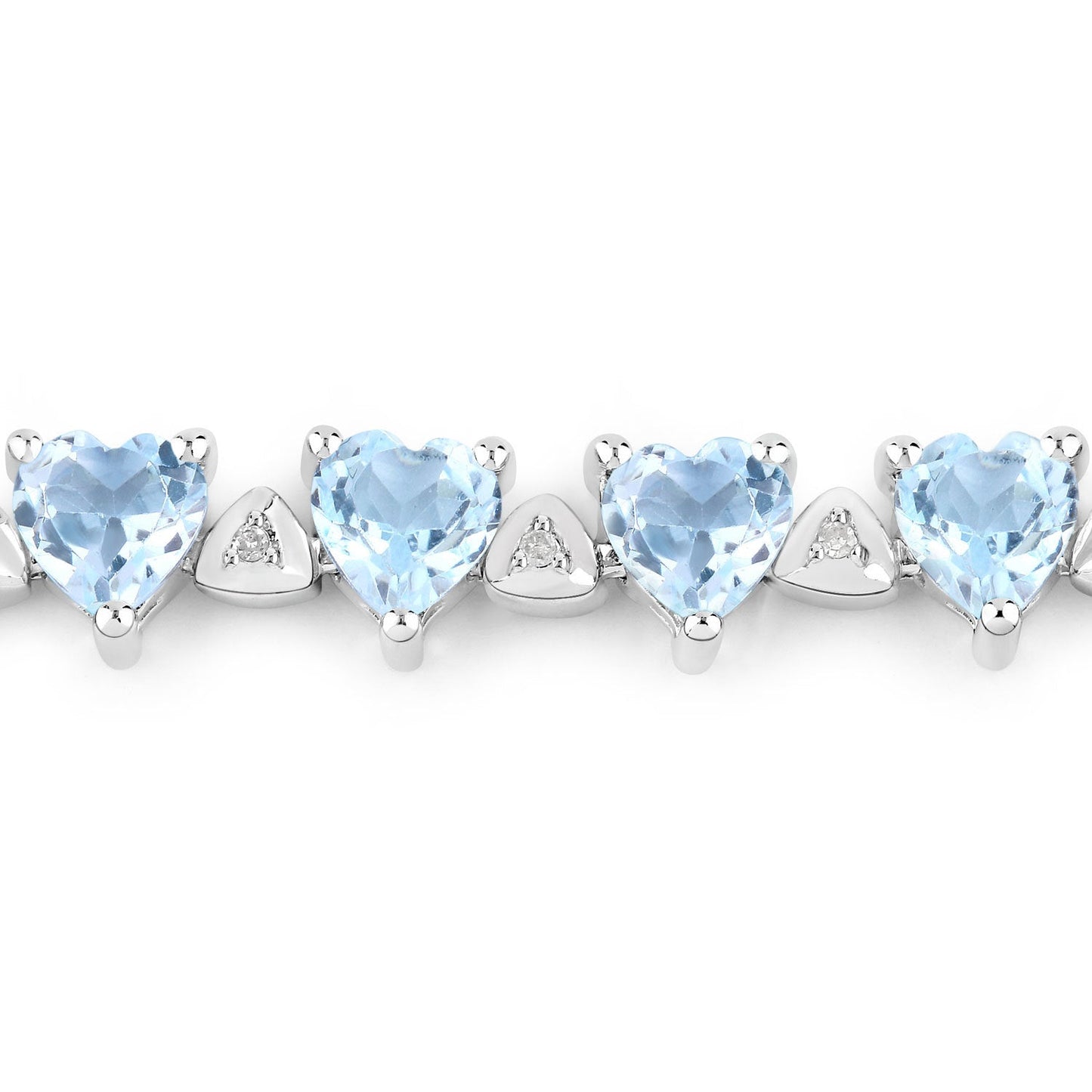 11.62 Carat Blue Topaz & Diamond Sterling Silver Bracelet