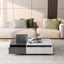 Modern style black and white coffee table with two storage spaces - Korvel