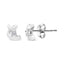 Pendientes de Stud de Diamantes en Espiral de Oro Blanco de 10K