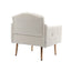 COOLMORE modern style armchair, plush decorative fabric armchair with golden metal legs (white teddy bear) - Korvel