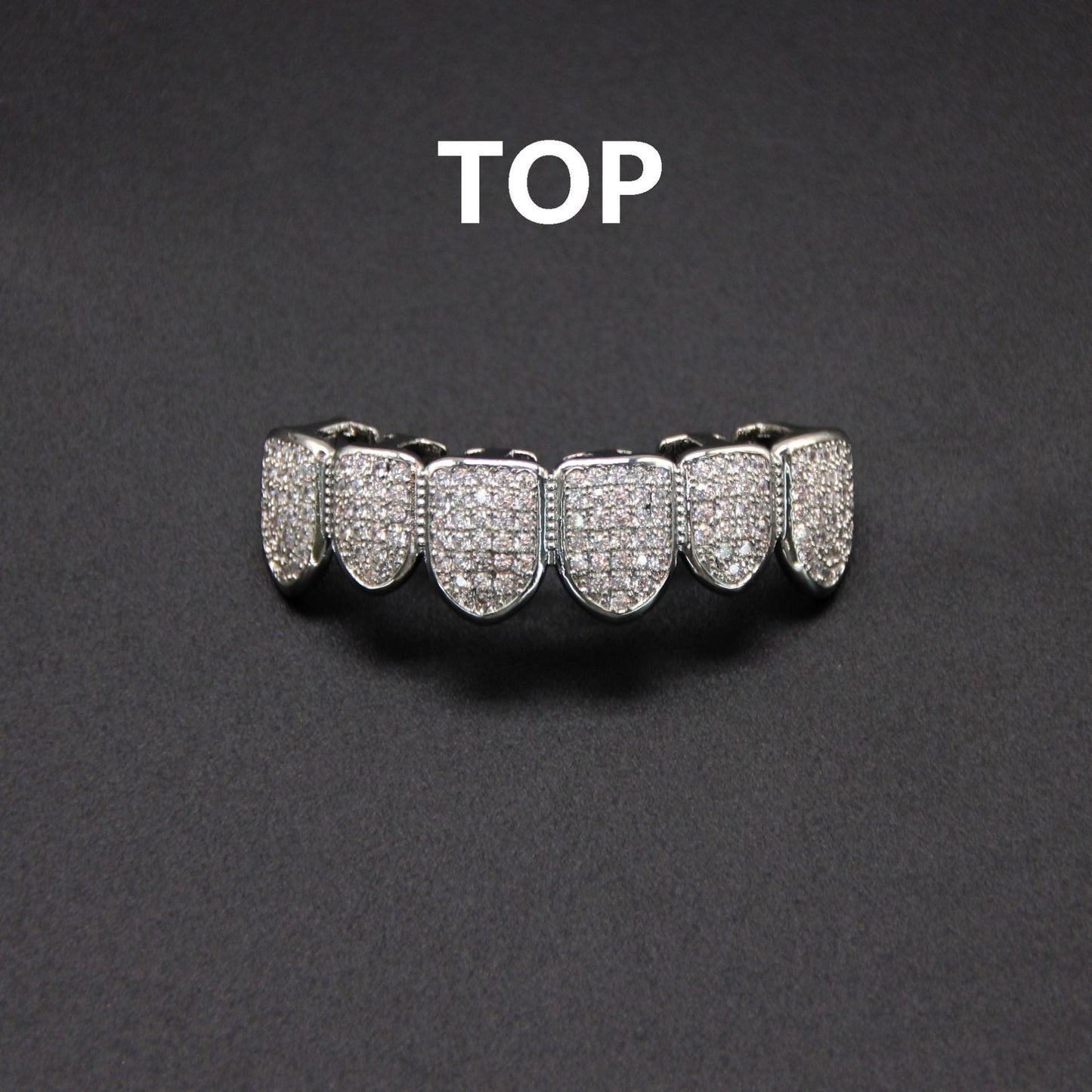 Hip hop braces with copper zircon micro inlaid with real gold Halloween teeth decoration exaggerated hiphopgrills - Korvel