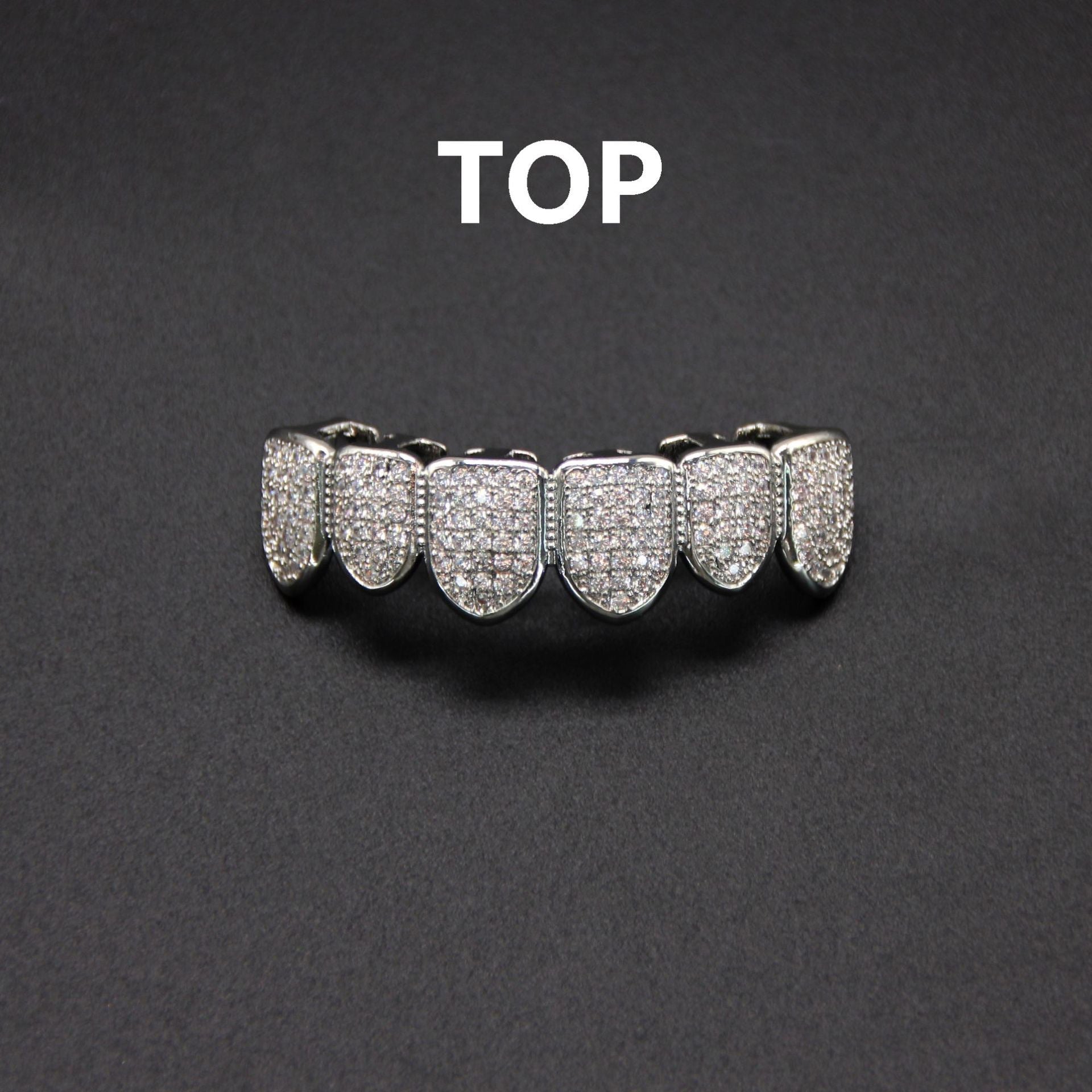 Hip hop braces with copper zircon micro inlaid with real gold Halloween teeth decoration exaggerated hiphopgrills - Korvel