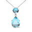 Collar de Pendiente con Topacio y Acento de Diamante en Oro Blanco de 18K