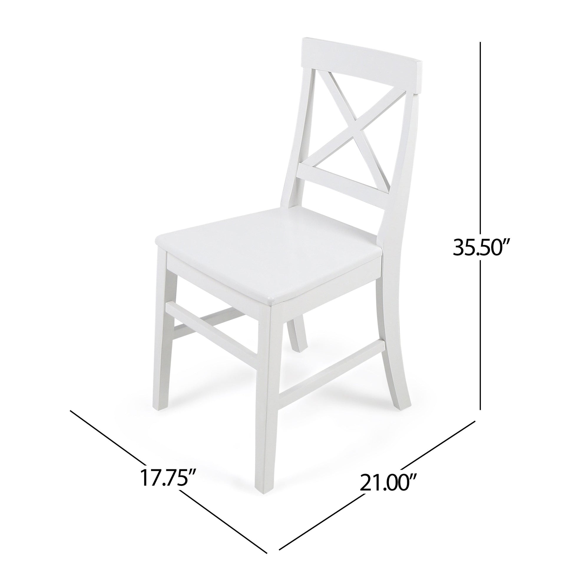 Roshan Farmhouse Acacia Wood Dining Chairs, White (Set of 2) - Korvel