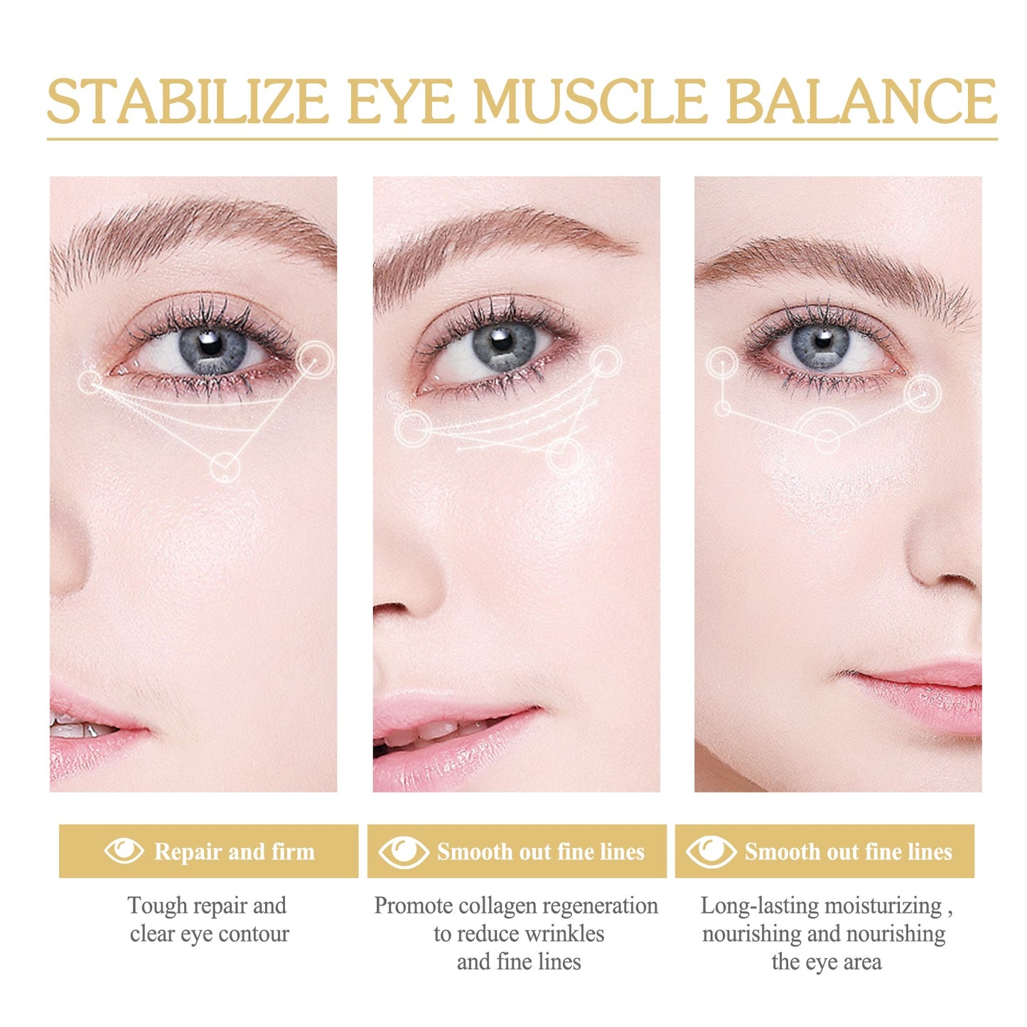 24k Gold Eye Mask, Fading Fine Lines And Dark Circles Moisturizing And Firming Eye Mask - Korvel