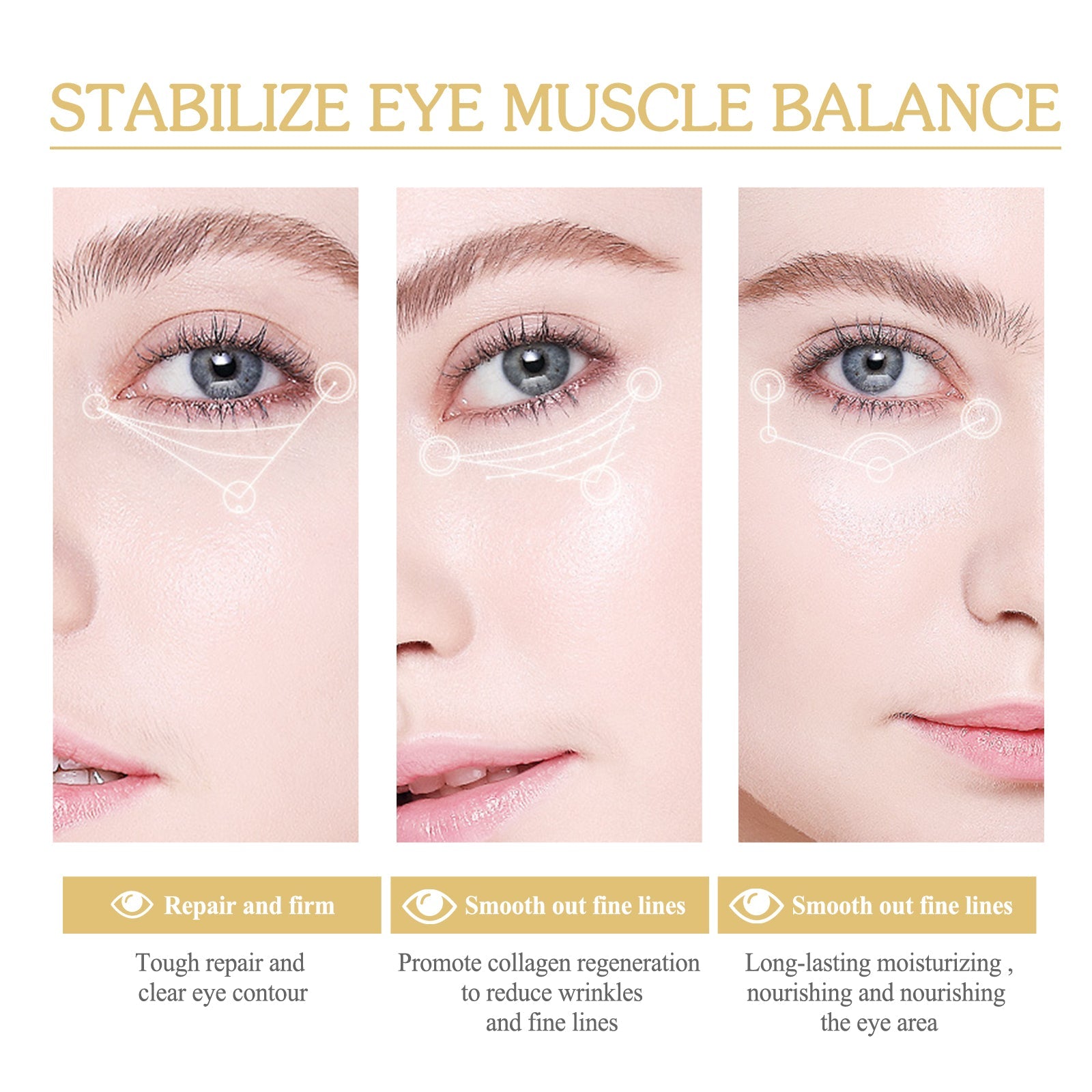 24k Gold Eye Mask, Fading Fine Lines And Dark Circles Moisturizing And Firming Eye Mask - Korvel