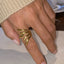 18K Gold-Plated Stainless Steel Irregular Open Ring - Korvel