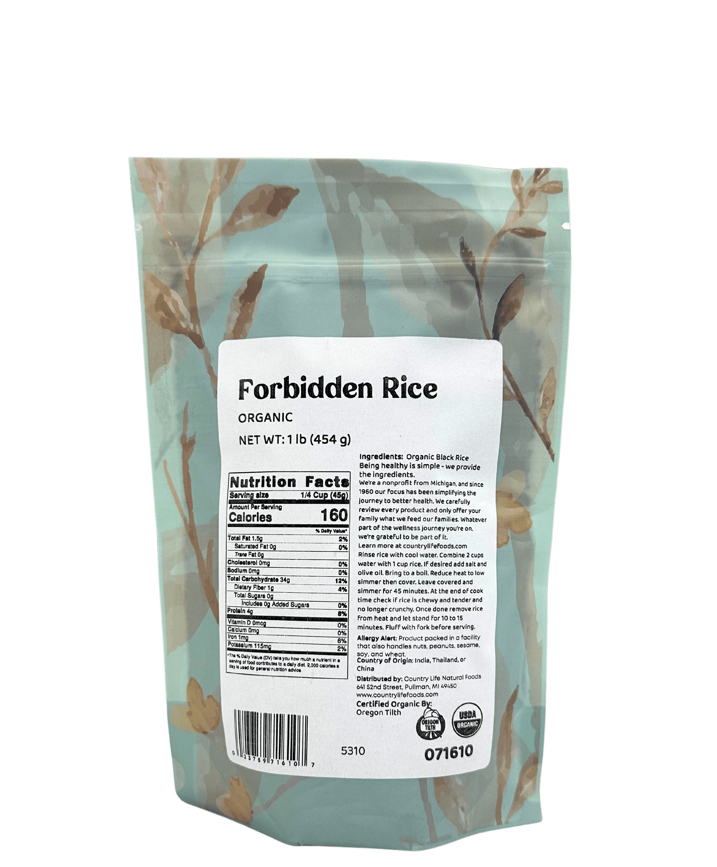 Organic Black Pearl Rice - Forbidden Rice for Gourmet Cooking - Korvel