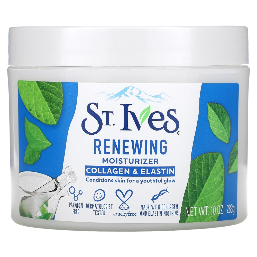 St. Ives Crema Hidratante Facial Renovadora de Colágeno y Elastina, 10 Oz