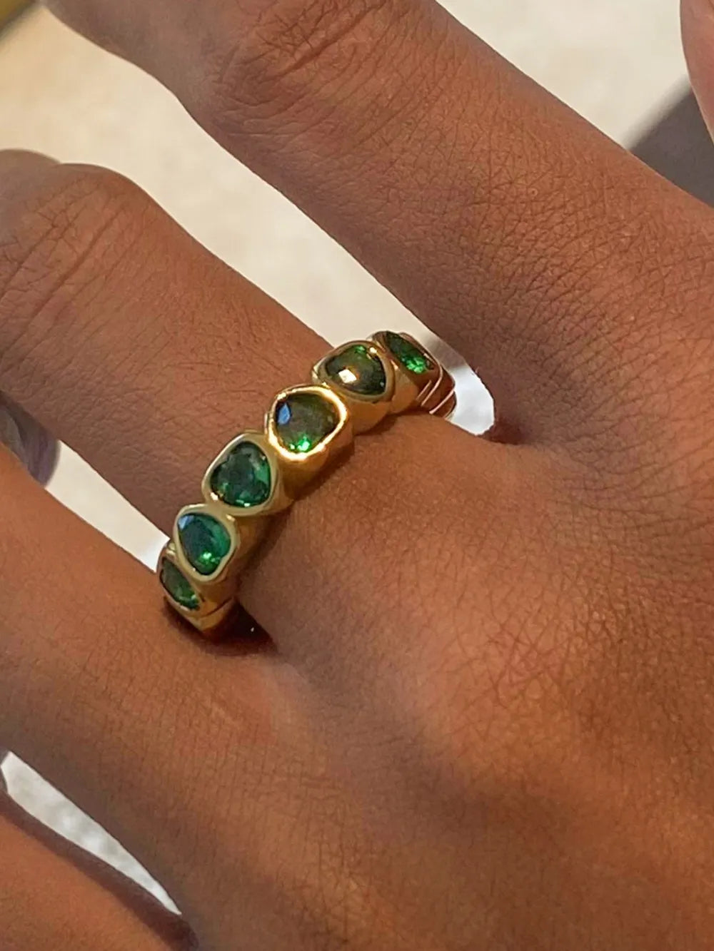 18K Gold-Plated Inlaid Zircon Ring - Korvel