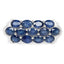 Bague en cluster en saphir bleu de 2,60 carats en argent sterling