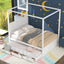Elegant Queen Size Canopy Platform Bed with Trundle & Storage