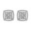 Boucles d'oreilles en argent sterling .925 avec diamants ronds et double halo
