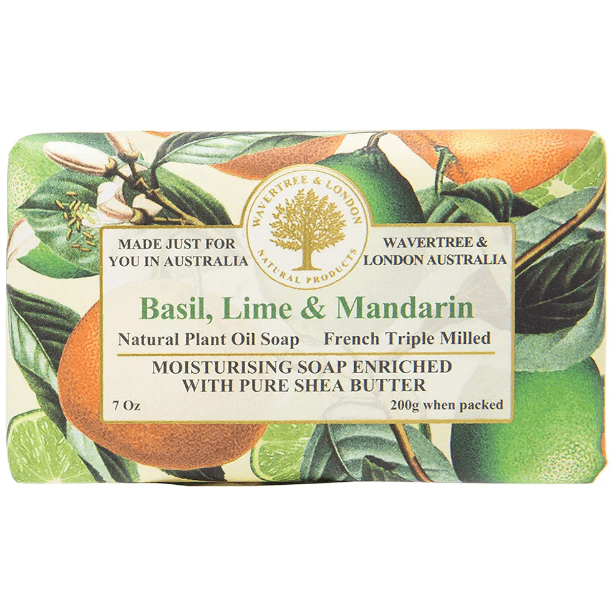 Wavertree & London Basil Lime Mandarin Luxury Soap Bar - 7 Oz