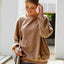 Casual round neck long sleeved velvet shirt women's top velvet shirt - Korvel