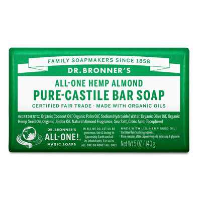 Jabón de Barra Puro de Castile de Dr. Bronner - Almendra de Cáñamo 5 Oz
