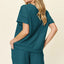 Double Take Full Size Texture T-Shirt and Shorts Set