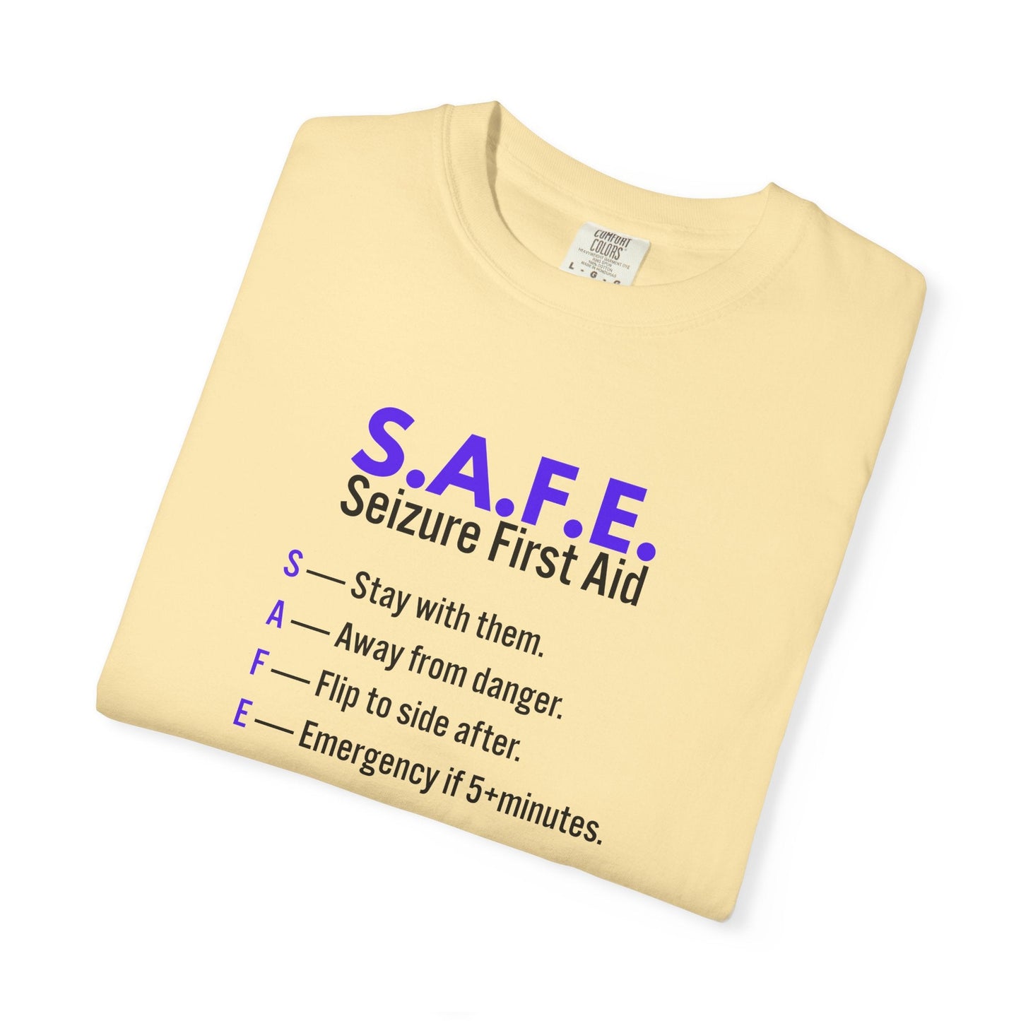 S.A.F.E. Seizure First Aid T-Shirt – Epilepsy Awareness Tee
