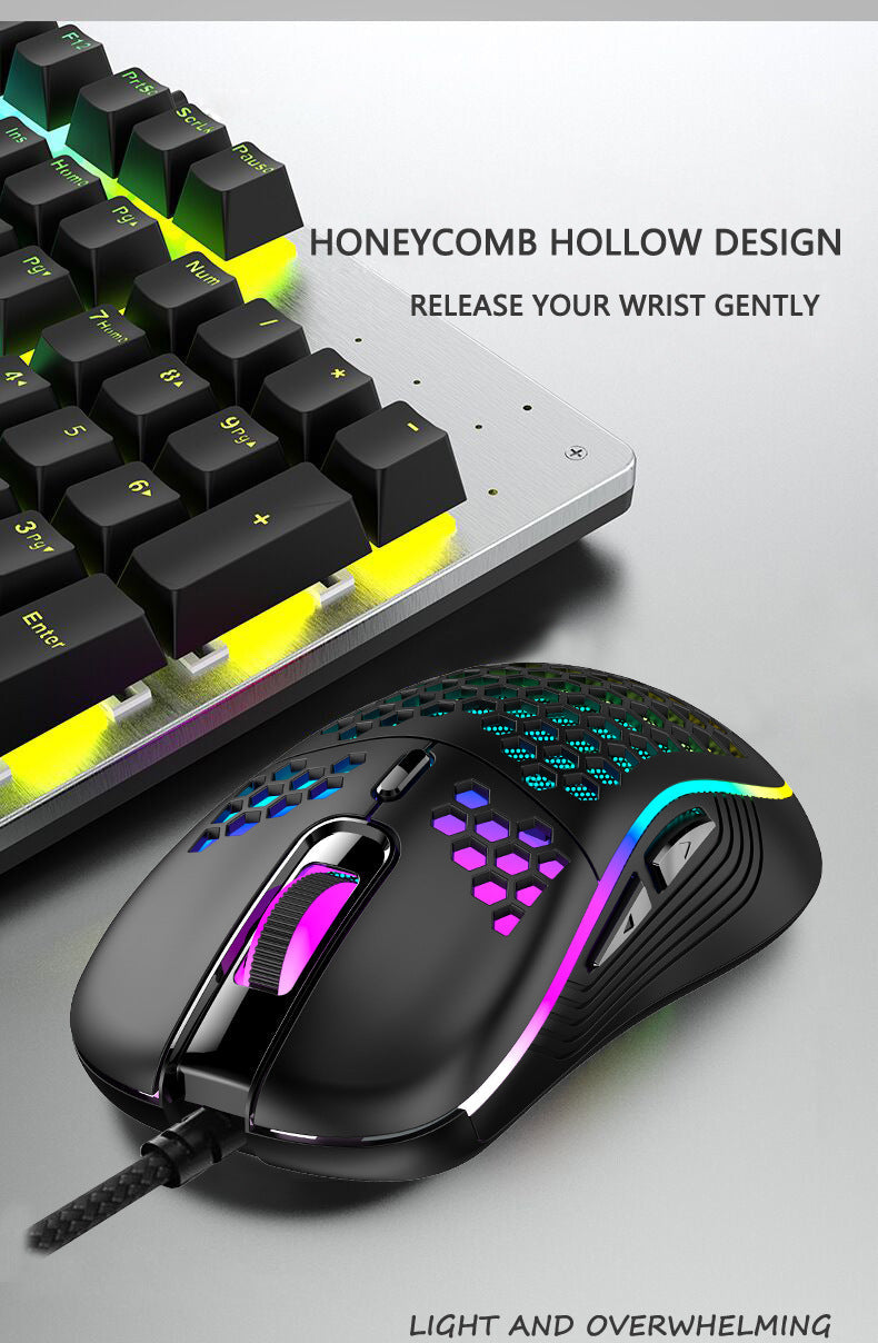 2.4G Wireless Cave Mouse - Lightweight Gaming Mouse with Luminous Lights