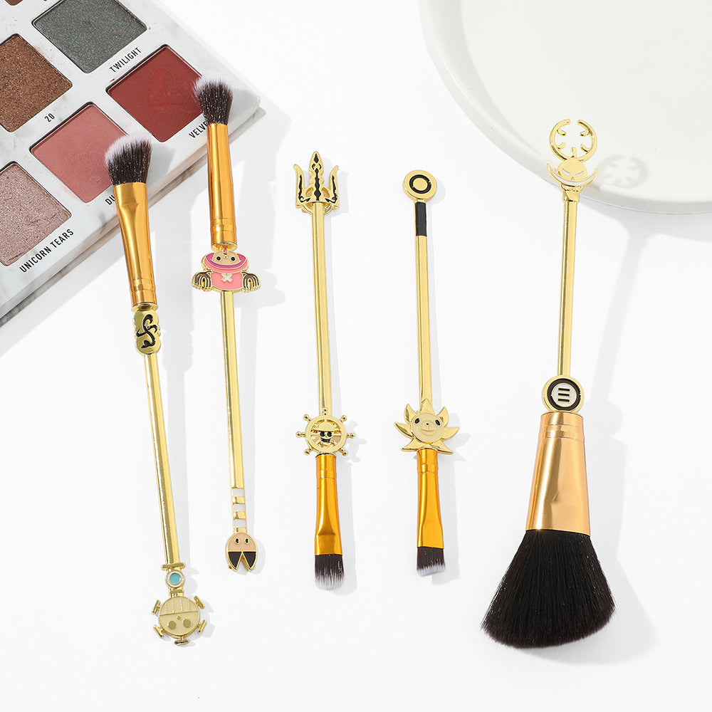 One Piece Anime Surrounding Luffy Chopper Skull Cool Loose Powder Brush Eye Shadow Brush Makeup Brush Tool Set - Korvel