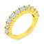 14K Yellow Gold Plated Sterling Silver 2.0 Cttw Diamond Anniversary Band Ring - Size 7