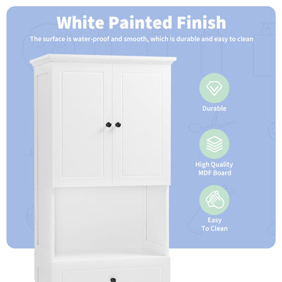 Elegant Tall Bathroom Cabinet with Ample Storage Space