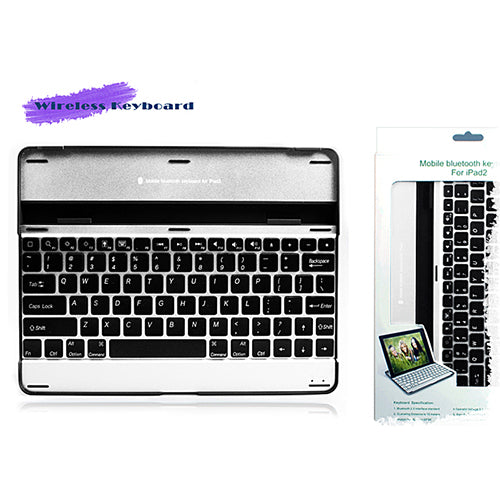 Wireless Keyboard with Aluminum Alloy Cover - Silver & Black