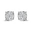 Pendientes de Stud de Diamante en Clúster de Oro Blanco de 14K Creado en Laboratorio