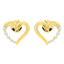 14K Yellow Gold Diamond Journey Heart Hoop Earrings