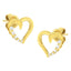14K Yellow Gold Diamond Journey Heart Hoop Earrings