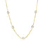 14k Yellow Gold CZ By the Yard Long Links Necklace