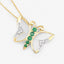 0.51 Carat Emerald and White Zircon Necklace in Sterling Silver