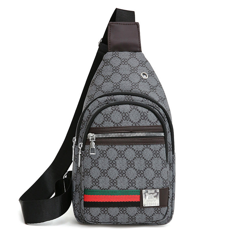 Bolso de Pecho Casual de Cuero PU de Color Contraste