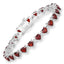 11.62 Carat Genuine Garnet & White Diamond Sterling Silver Bracelet