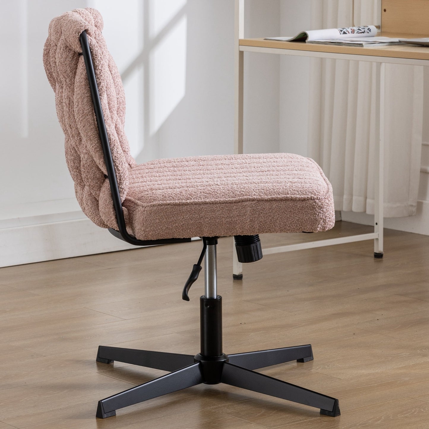 Premium Armless Pink Office Desk Chair