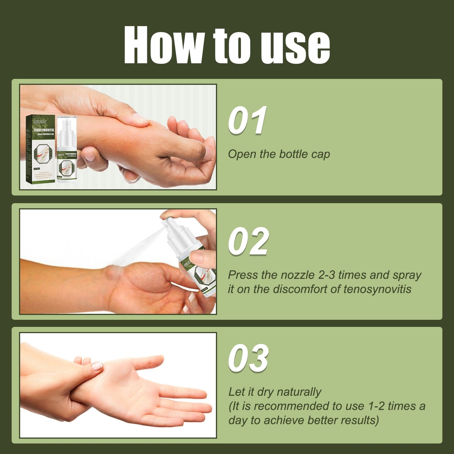Cold Compress Gel Spray for Sore Wrist Care