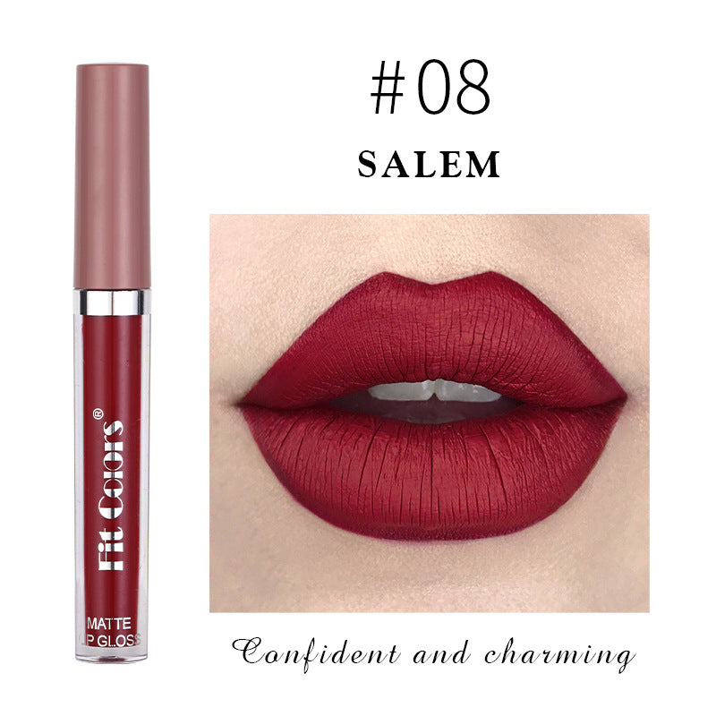 Fit Colors Matte Non Stick Cup Lip Gloss Fog Face Velvet Thin Tube Liquid Lipstick - Korvel