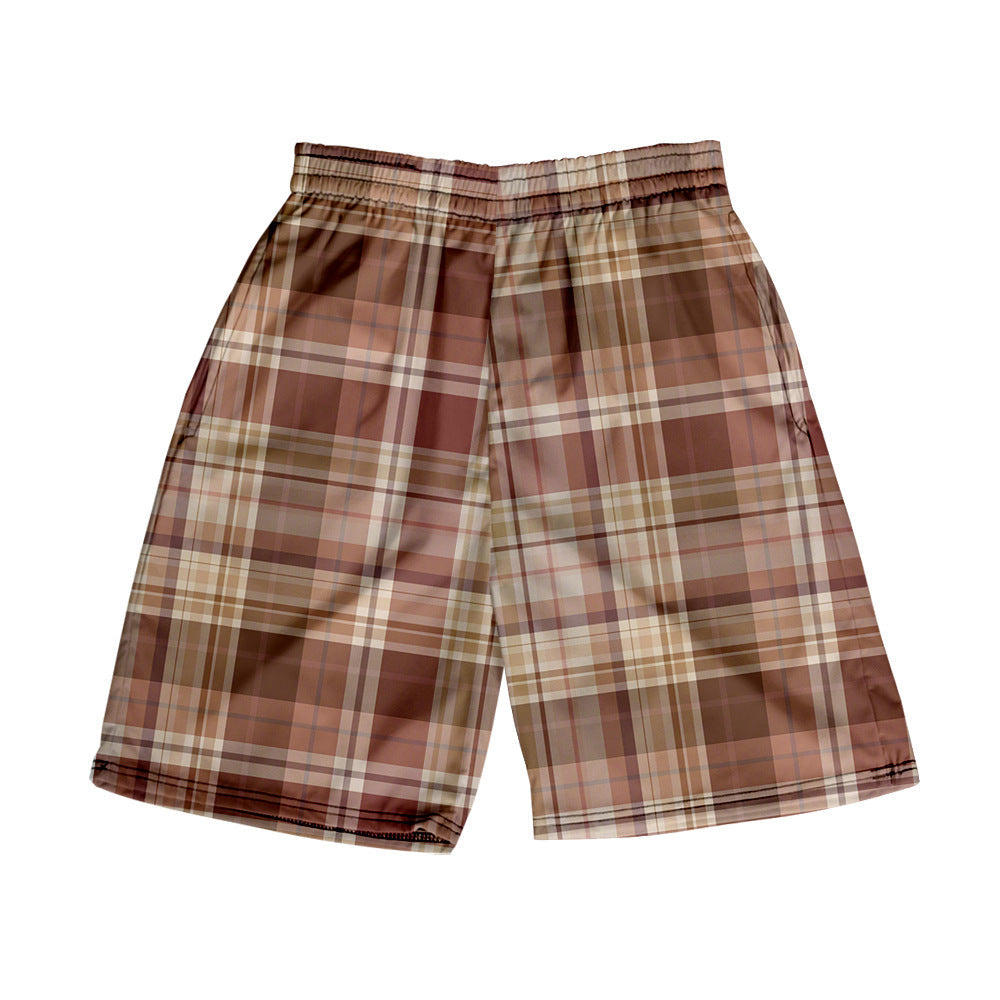 Men's Plaid Casual Beach Shorts