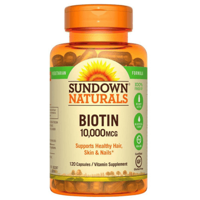 Sundown Naturals Vegetarian Biotin Capsules, 10,000 Mcg - 120 Count