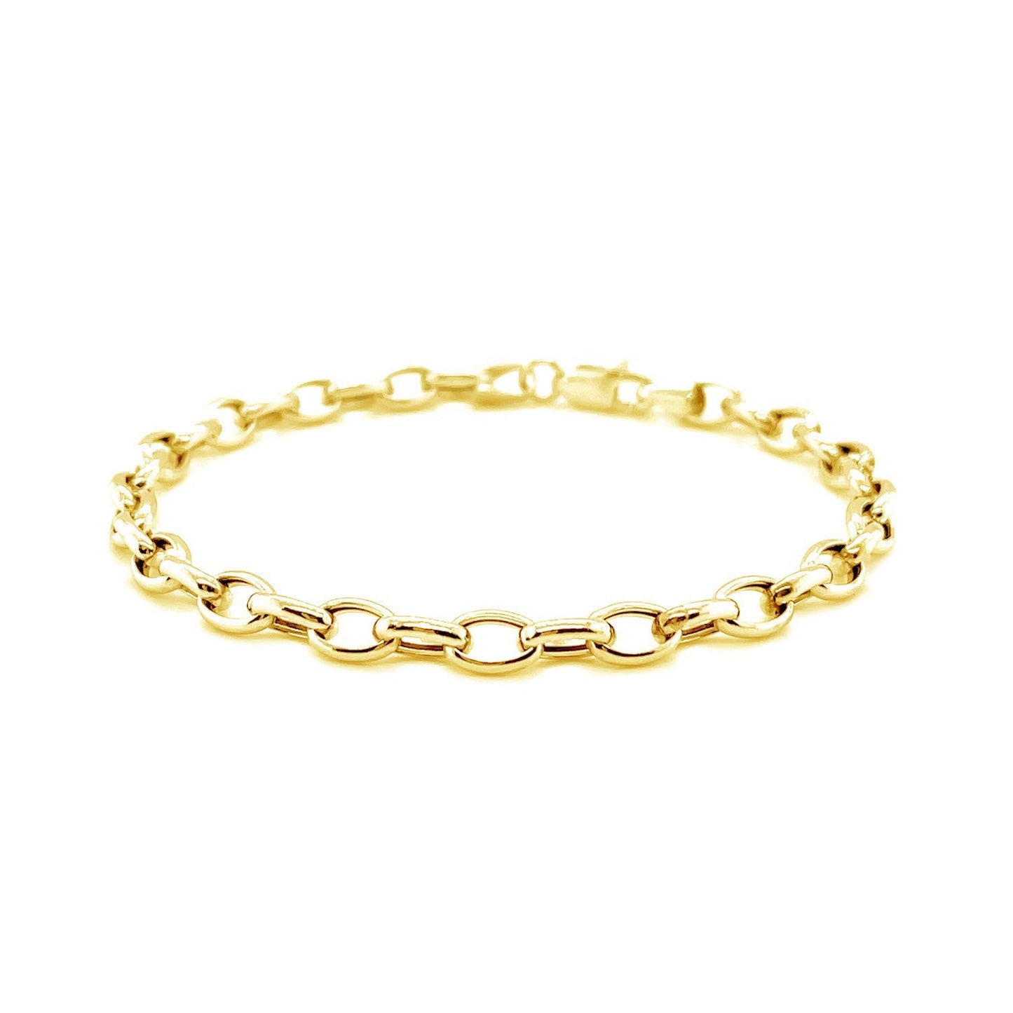 14k Yellow Gold Oval Rolo Bracelet - 4.6mm Width