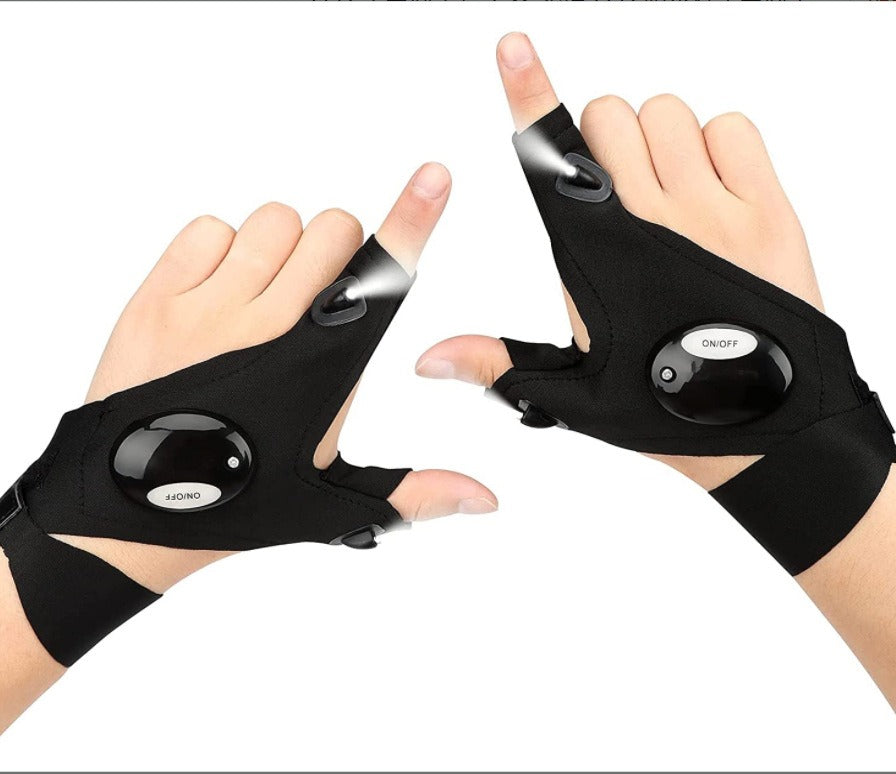 LED Light Gloves for Fishing, Camping, and Running