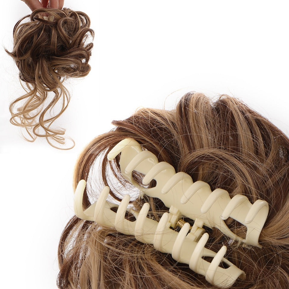Synthetic Messy Curly Claw Hair Bun Chignon Hair Extensions Scrunchy Fake False Hair With Tail for Women Hairpieces - Korvel
