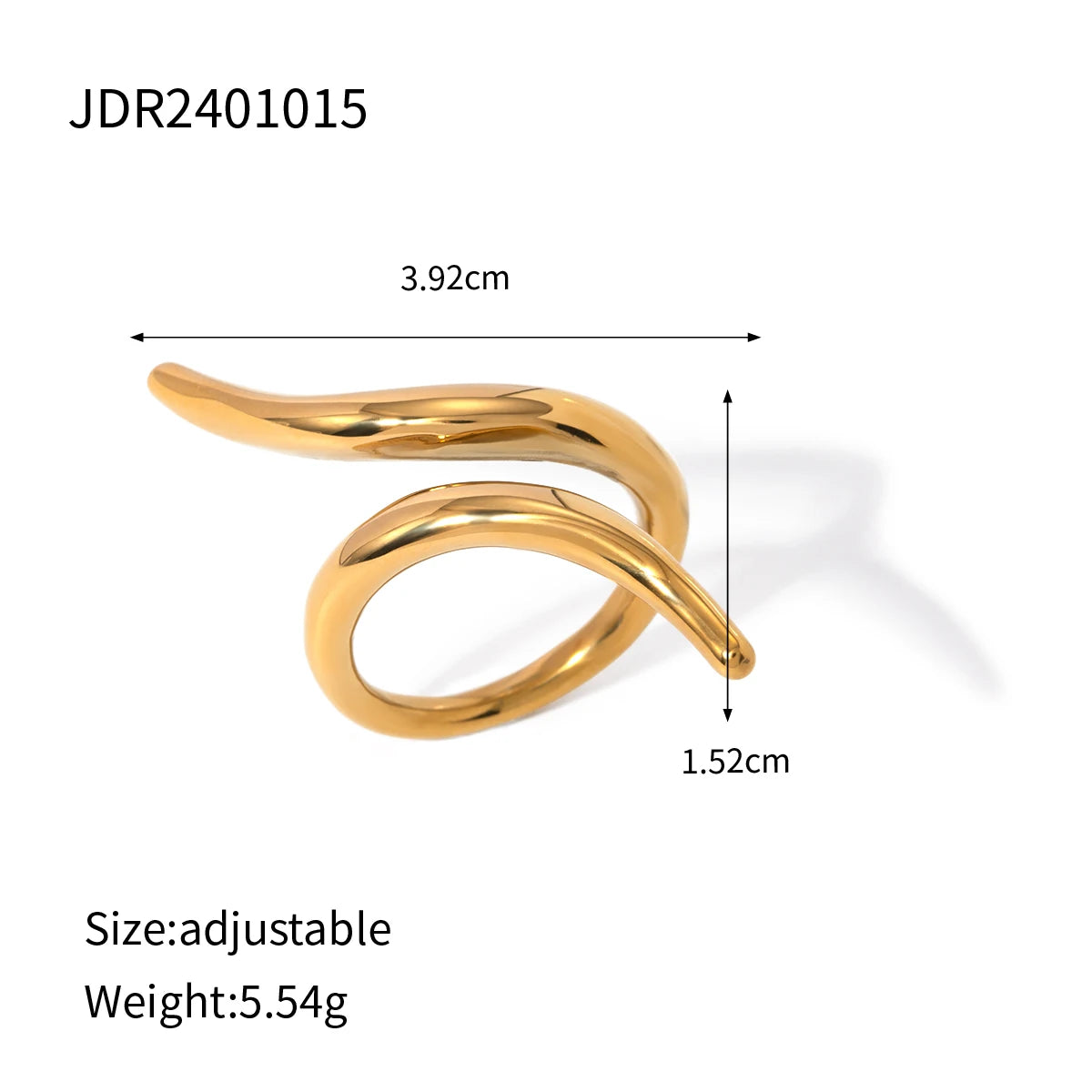 Anillo Abierto Geométrico en Acero Inoxidable - Joyería Elegante para Mujeres