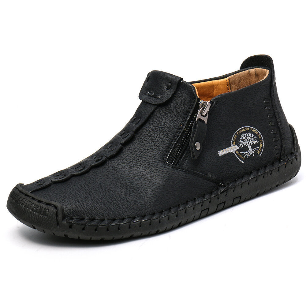 Men's Stylish Ankle Boots with Zipper for Outdoor Activities