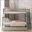 Twin over Full Bunk Bed with Trundle and Staircase Gray - Korvel