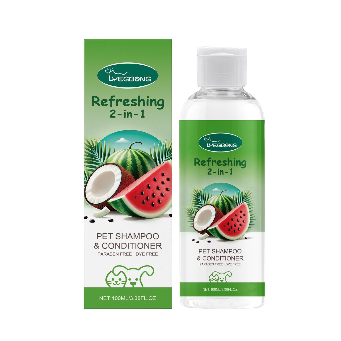Champú Corporal Premium 2 en 1 para Perros y Gatos para un Pelaje Fresco y Brillante