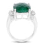 Bague en argent sterling avec émeraude teinte de 8,50 carats et topaze blanche