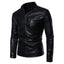 Men's Slim Fit PU Leather Bomber Jacket