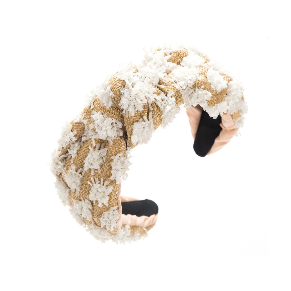 Weaving candy colored flower headband with simple knotting and wide edge headband - Korvel