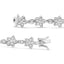 14K White Gold Diamond Flower Blossom Link Bracelet - Size 7"